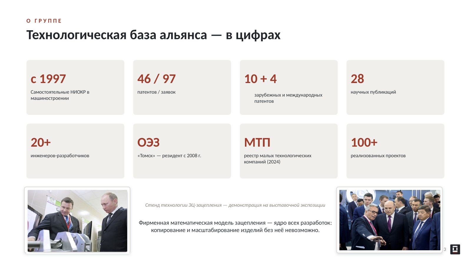 Оригинальный слайд 3: Технологическая база альянса — в цифрах