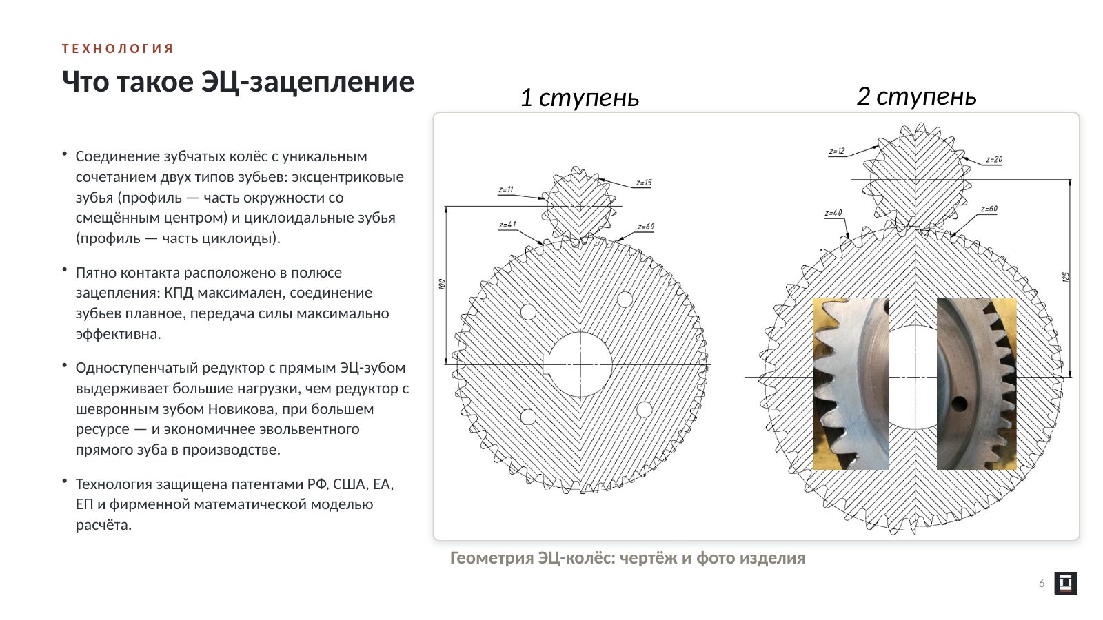 Оригинальный слайд 6: Что такое ЭЦ-зацепление · 1 ступень · 2 ступень